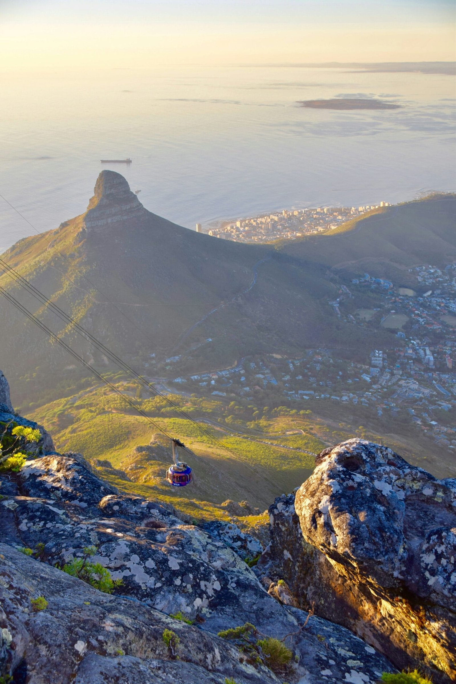 The sight on Lion's Rock from Table mountain